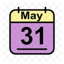 Mayo Calendario Fecha Icono