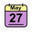 Mayo Calendario Fecha Icono