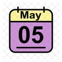 Mayo Calendario Fecha Icono