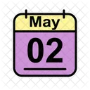Mayo Calendario Fecha Icono
