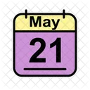 Mayo Calendario Fecha Icono