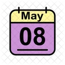 Mayo Calendario Fecha Icono