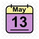 Mayo Calendario Fecha Icono