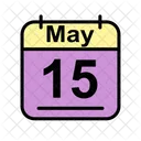 Mayo Calendario Fecha Icono