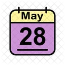 Mayo Calendario Fecha Icono