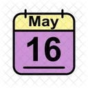Mayo Calendario Fecha Icono