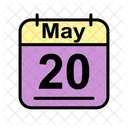 Mayo Calendario Fecha Icono