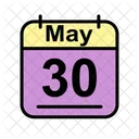 Mayo Calendario Fecha Icono