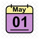Mayo Calendario Fecha Icono