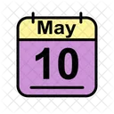 Mayo Calendario Fecha Icono