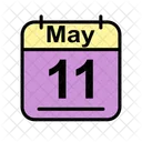 Mayo Calendario Fecha Icono