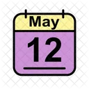 Mayo Calendario Fecha Icono