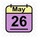 Mayo Calendario Fecha Icono