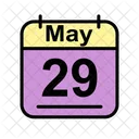 Mayo Calendario Fecha Icono