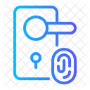 Puerta Inteligente Escaner Dactilar Biometria Icono