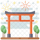 Punto De Referencia De Japon Puerta Torii Paso De Puerta Icono