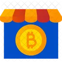 Puesto De Bitcoin Tienda Mercado Icon