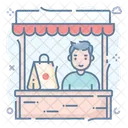 Puesto Callejero Vendedor Ambulante Puesto De Comida Icono