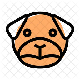 Pug franzindo a testa Emoji Ícone