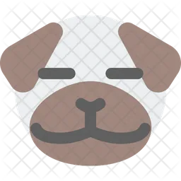 Pug Closed Eyes Emoji Icon