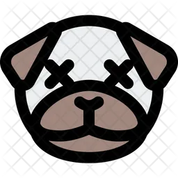 Pug Death Eyes Emoji Icon