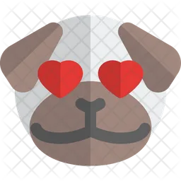Pug Heart Eyes Emoji Icon