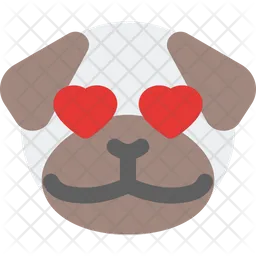 Pug Heart Eyes Emoji Icon