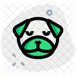 Pug Pensive Emoji Icon