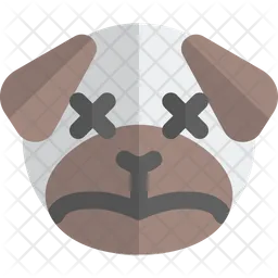 Pug Sad Death Emoji Icon