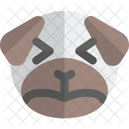 Pug Sad Squinting Emoji Icon