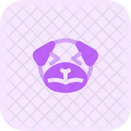 Pug Sad Squinting Emoji Icon