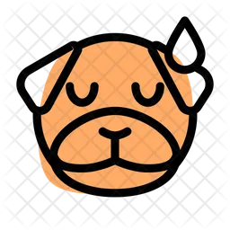 Pug Sad With Sweat Emoji Icon