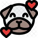 Pug Smiling With Hearts Icon