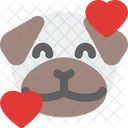 Pug Smiling With Hearts Icon