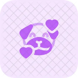 Pug Smiling With Hearts Emoji Icon