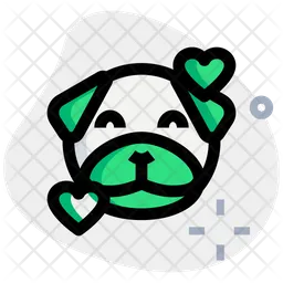Pug Smiling With Hearts Emoji Icon