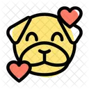 Pug Sonriendo Con Corazones Icono