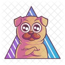 Pug standing with folding hands  Icon