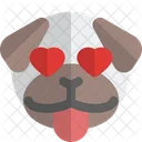 Pug Tongue Heart Eyes  Icon