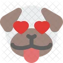 Pug Tongue Heart Eyes Icon