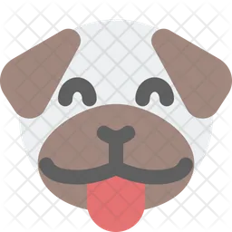 Pug Tongue Smiling Emoji Icon