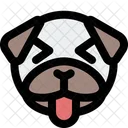 Pug Tongue Squinting Icon