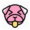 Pug Tongue Squinting Icon
