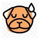 Pug triste por el sudor  Icono