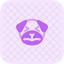 Pug triste entrecerrando los ojos  Icono