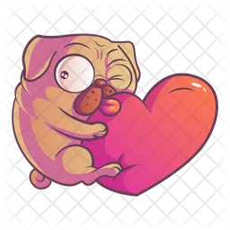 Pug with heart  Icon