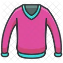 Rundhals V Ausschnitt Pullover Symbol