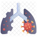 Infectados Pulmones Covid Icono