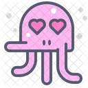 Pulpo Amor Corazon Icono