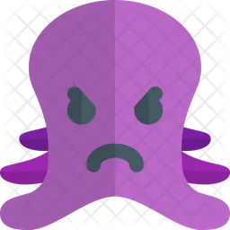 Pulpo molesto Emoji Icono